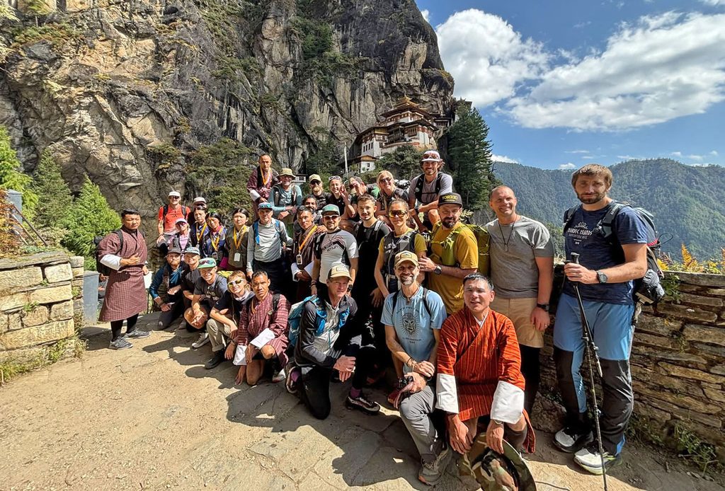 Hiking to the Tiger's Nest.